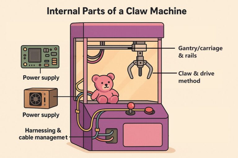 Composants internes d'une machine à pince